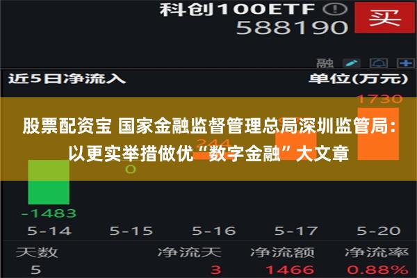 股票配资宝 国家金融监督管理总局深圳监管局：以更实举措做优“数字金融”大文章