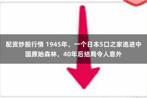 配资炒股行情 1945年，一个日本5口之家逃进中国原始森林，40年后结局令人意外